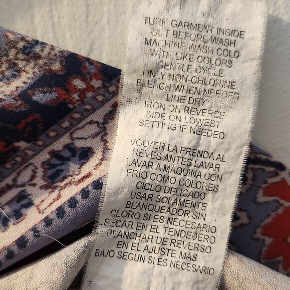 Jolt Floral Red and Blue Small Womens Tank Top - Picture 9 of 9